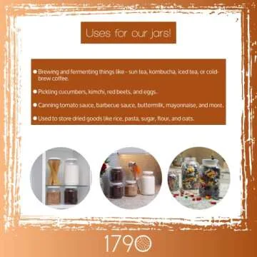 1790 Large Glass Jars with Lid - Perfect for Food Storage
