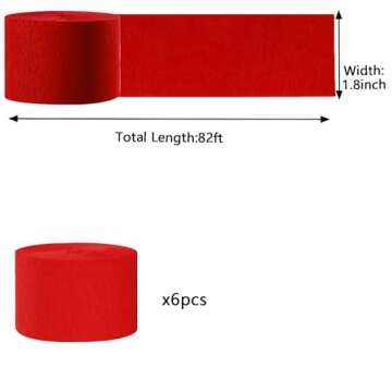 We Moment Red Crepe Paper Streamers - Perfect for Celebrations