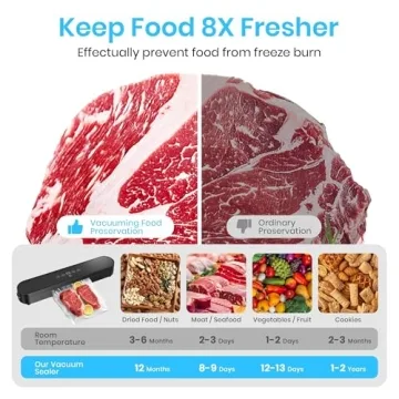 Compact Food Vacuum Sealer with Digital Timer and Bags