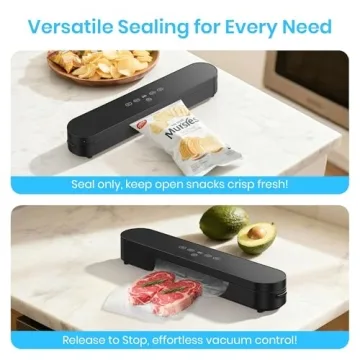 Compact Food Vacuum Sealer with Digital Timer and Bags