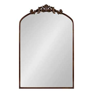 Kate and Laurel Arendahl Ornate Traditional Arched Mirror, 24 x 36, Bronze, Decorative Baroque Style...