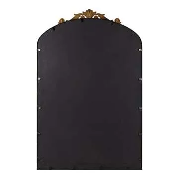 Kate and Laurel Arendahl Ornate Traditional Arched Mirror, 24 x 36, Bronze, Decorative Baroque Style Arched Wall Mirror with Ornamental Crown