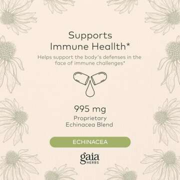 Gaia Herbs Echinacea Supreme - Immune Support Supplement - Echinacea Purpurea and Echinacea Angustifolia Blend to Support Immune System - 60 Vegan Liquid Phyto-Capsules (30-Day Supply)