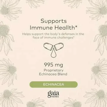 Gaia Herbs Echinacea Supreme - Immune Support Supplement - Echinacea Purpurea and Echinacea Angustifolia Blend to Support Immune System - 60 Vegan Liquid Phyto-Capsules (30-Day Supply)