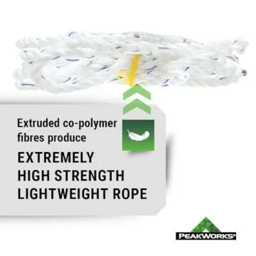 Peakworks Standard Vertical Lifeline - Polysteel 5/8" Rope with Snap Hook - Industrial, Construction, Roofing, Recreational Fall Protection - ANSI & OSHA Compliant (Available in Multiple Lengths)