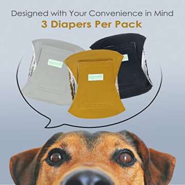 wegreeco Washable Dog Diapers - Washable Male Dog Belly Wrap - Pack of 3 - (Gold,Black,Grey,X-Large)