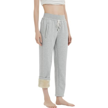 Gihuo Women's Fleece Lined Sweatpants for Winter Comfort