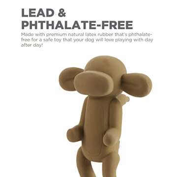 Outward Hound by Charming Pet Latex Rubber Balloon Animal Monkey Squeaky Dog Toy, Large