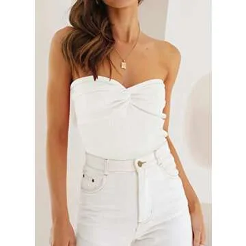 EFAN Womens Tube Tops Summer Outfits 2025 Casual Beach Vacation Clothes Sweaters Strapless Sleeveles...