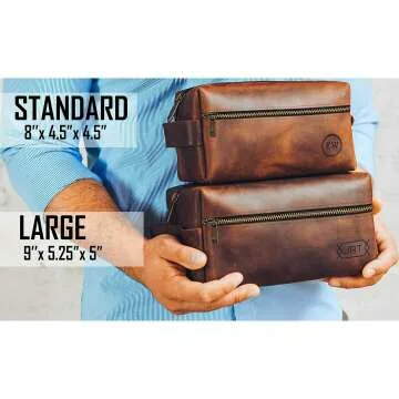 Personalized Leather Toiletry Bag Dopp Kit for Men