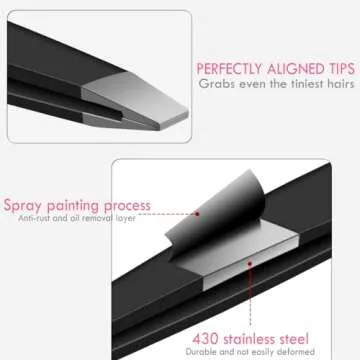 KINGMAS 5-Piece Eyebrow Tweezers Set for Precision Grooming