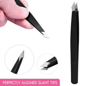KINGMAS 5-Piece Eyebrow Tweezers Set for Precision Grooming