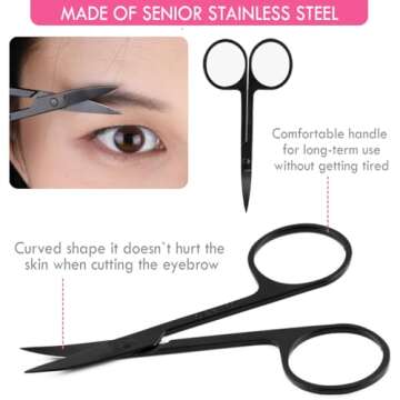 KINGMAS 5-Piece Eyebrow Tweezers Set for Precision Grooming