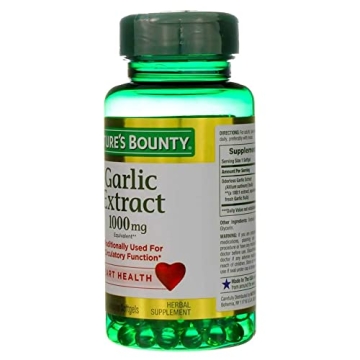 Nature's Bounty Garlic Extract 1000 mg Softgels for Cardiovascular Support,100 ea (Pack of 2)