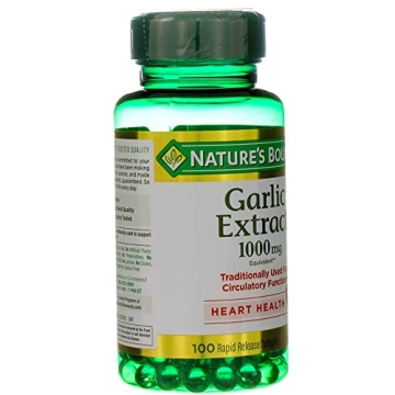 Nature's Bounty Garlic Extract 1000 mg Softgels for Cardiovascular Support,100 ea (Pack of 2)