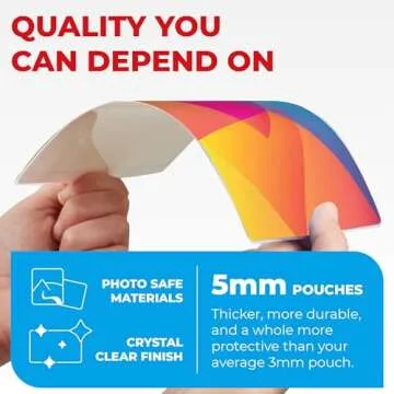 5MIL Thermal Laminating Pouches (150 Count) | Letter, Photo, Card, Notecard, ID Badge and Business Card Sizes | Dry-Erase Friendly Sheets, Compatible with Laminators | Crystal Clear Laminated Finish