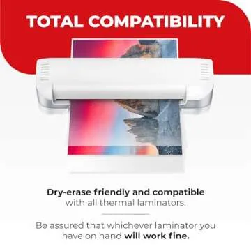 5MIL Thermal Laminating Pouches (150 Count) | Letter, Photo, Card, Notecard, ID Badge and Business Card Sizes | Dry-Erase Friendly Sheets, Compatible with Laminators | Crystal Clear Laminated Finish