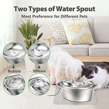 ORSDA Stainless Steel 3L Cat Water Fountain for Pets