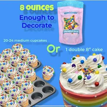 Manvscakes 7.2 oz Colorful Edible Sprinkles for Baking
