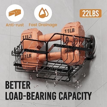 Stylish No-Drill LEVERLOC Corner Shower Caddy Organizer