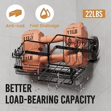 Stylish No-Drill LEVERLOC Corner Shower Caddy Organizer