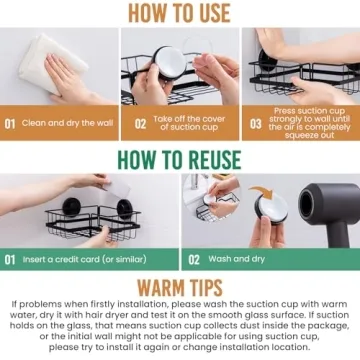 Stylish No-Drill LEVERLOC Corner Shower Caddy Organizer