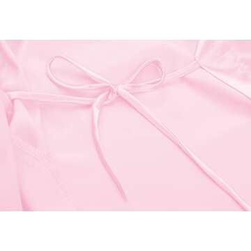 VOGUEMAX Women's Short Kimono Robe Silky Satin Bathrobe Bride Bridesmaids Getting Ready Sleepwear Soft Nightgown