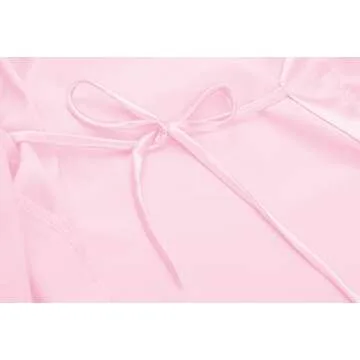 VOGUEMAX Women's Short Kimono Robe Silky Satin Bathrobe Bride Bridesmaids Getting Ready Sleepwear Soft Nightgown