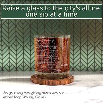 Greenline Goods - Chicago Map Etched Whiskey Glass Perfect for Bourbon, Scotch, Liquor, Cocktail - C...