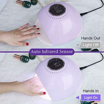 AQSURE UV LED Nail Lamp, 84W Nail Lamp for Gel Polish with Auto Sensor, Touch Screen 3 Timers Setting, 5s Fast Drying, Whitening Function, Professional UV Light for Gel Nail Polish with LCD Display