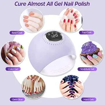 AQSURE UV LED Nail Lamp, 84W Nail Lamp for Gel Polish with Auto Sensor, Touch Screen 3 Timers Setting, 5s Fast Drying, Whitening Function, Professional UV Light for Gel Nail Polish with LCD Display