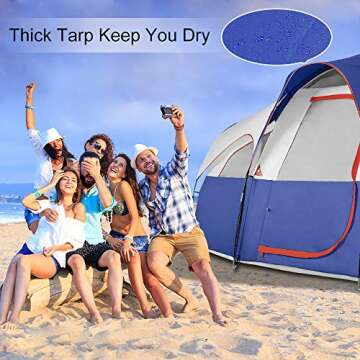 TOMOUNT 8-Person Tent - Waterproof, Easy Setup, Portable Camping Tent