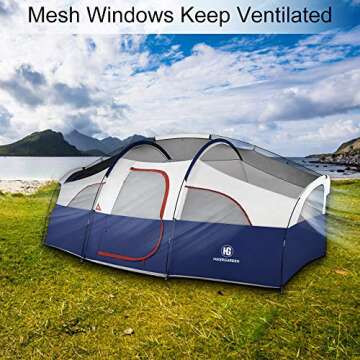 TOMOUNT 8-Person Tent - Waterproof, Easy Setup, Portable Camping Tent