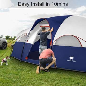 TOMOUNT 8-Person Tent - Waterproof, Easy Setup, Portable Camping Tent