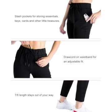 Yogipace Women's 7/8 On The Fly Pants for Comfort