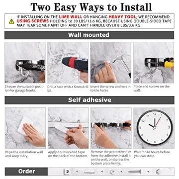 AceMining Broom Holder | 5 Racks & 4 Hooks to Organize Your Space