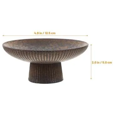 DEARMAMY Decorative Fruit Tray Round Decorate Baskets Footed Fruit Tray Fruit Footed Bowl Dessert Tr...