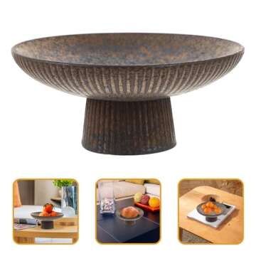 DEARMAMY Decorative Fruit Tray Round Decorate Baskets Footed Fruit Tray Fruit Footed Bowl Dessert Trays for Dessert Table Snacks Tray Porcelain Small Fruit Bowl Pastry