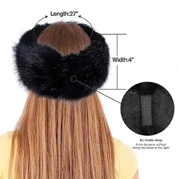 Dikoaina Women's Chic Faux Fur Winter Headband