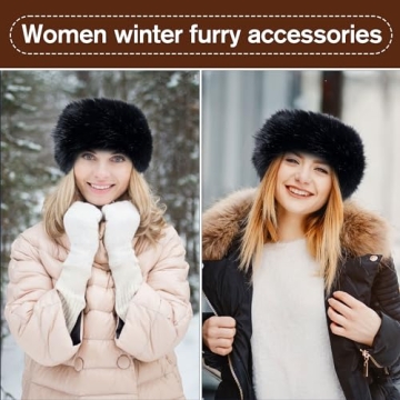 Dikoaina Women's Chic Faux Fur Winter Headband