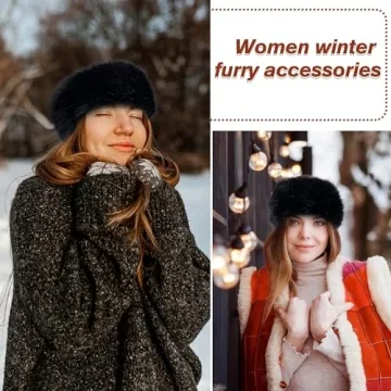 Dikoaina Women's Chic Faux Fur Winter Headband