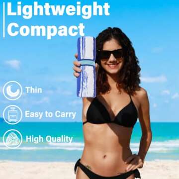 Widdonen Lightweight Thin Microfiber Beach Towel Sand Free Quick Dry Absorbent Compact Soft Pool Swi...