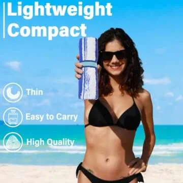 Widdonen Lightweight Thin Microfiber Beach Towel Sand Free Quick Dry Absorbent Compact Soft Pool Swi...