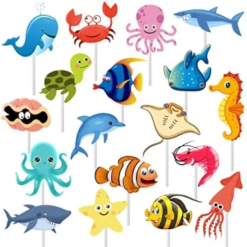 Ocean Sea Animal Cupcake Toppers for Themed Parties