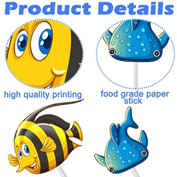 Ocean Sea Animal Cupcake Toppers for Themed Parties