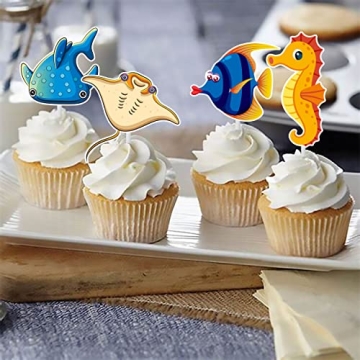 Ocean Sea Animal Cupcake Toppers for Themed Parties