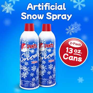 Prextex Winter Textured Snow Spray - 2 Pack 13oz Aerosol Bottles - Flocking Spray for Christmas Tree...