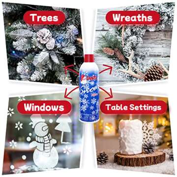 Prextex Winter Textured Snow Spray - 2 Pack 13oz Aerosol Bottles - Flocking Spray for Christmas Tree, Artificial Snow Spray for Crafts, Fake Snow for Windows, Holiday Decorations, Snow Effect