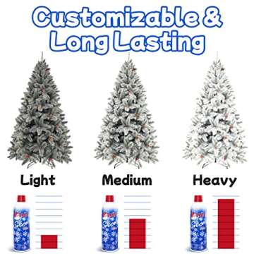 Prextex Winter Textured Snow Spray - 2 Pack 13oz Aerosol Bottles - Flocking Spray for Christmas Tree, Artificial Snow Spray for Crafts, Fake Snow for Windows, Holiday Decorations, Snow Effect