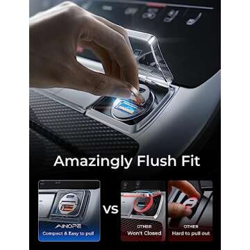 AINOPE 90W Super Fast Car Charger, [Metal] USB C Car Charger Fast Charging, Car Fast Charger USB C PD45W+QC3.0 Cigarette Lighter USB C Charger for iPhone 16 15 14 13 12,Samsung Galaxy S25 Plus Ultra